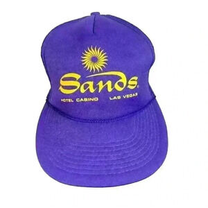 Vintage Sands Casino Hat Cap‎ Mens Purple SnapBack Hotel Las Vegas 90s